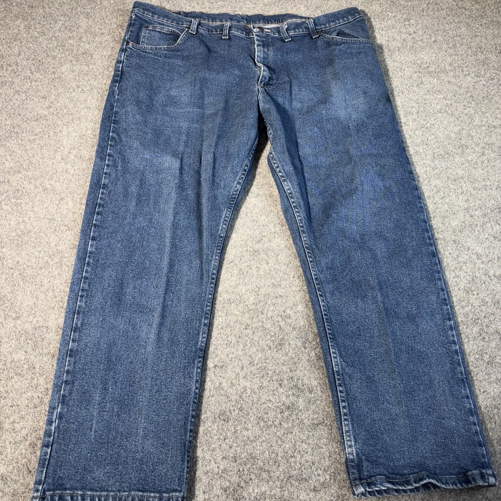 Wrangler Men's Jeans 44x30 (Fits 41x27) Relaxed Straight Leg Blue Denim Work